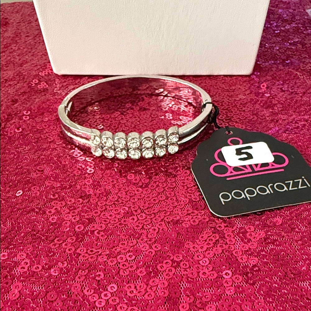Paparazzi Silver Bracelet with Sparkling Accents